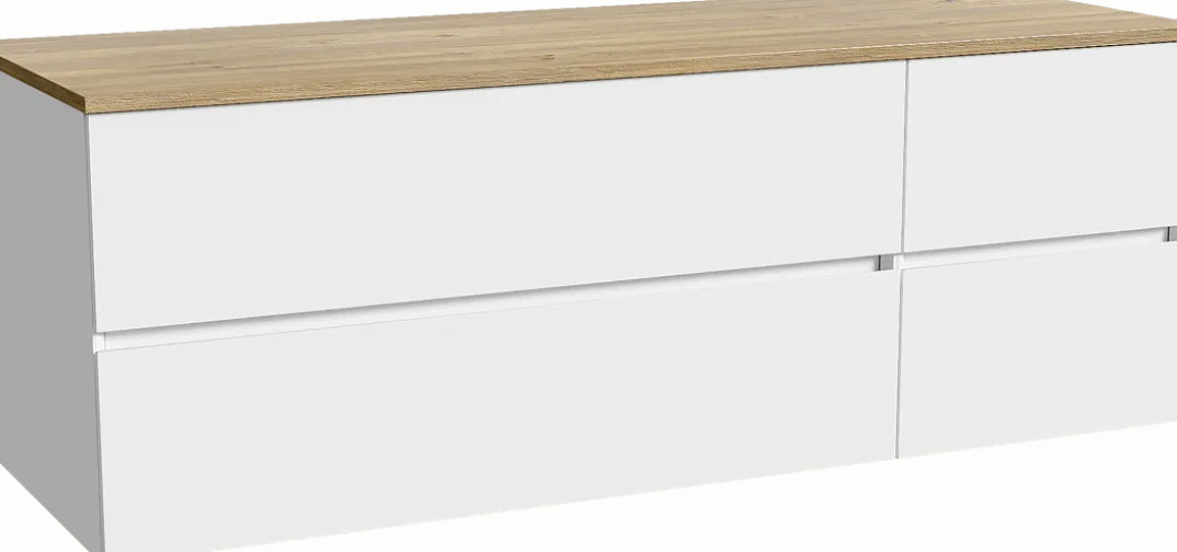 Storke Edge badkamermeubel met Panton wastafelblad voor waskom(men)