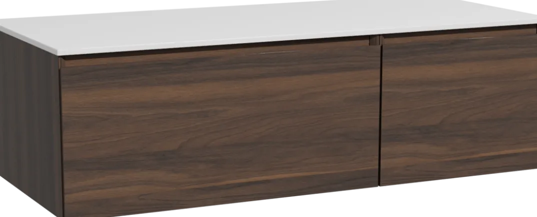 Storke Edge badkamermeubel met Tavola wastafelblad voor waskom(men)