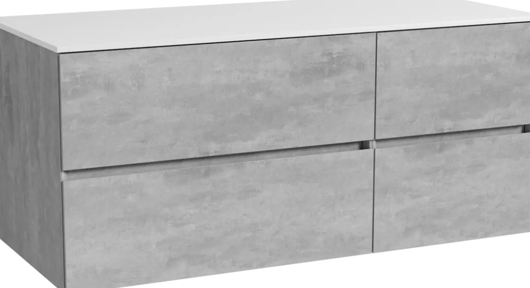 Storke Edge badkamermeubel met Tavola wastafelblad voor waskom(men)