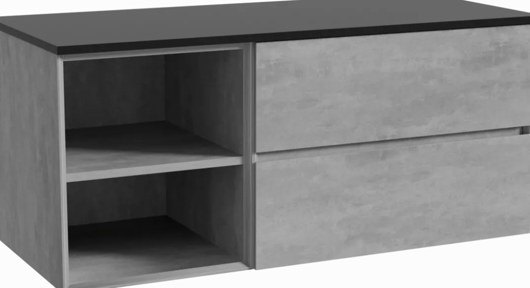 Storke Edge badkamermeubel met Panton wastafelblad voor waskom(men)