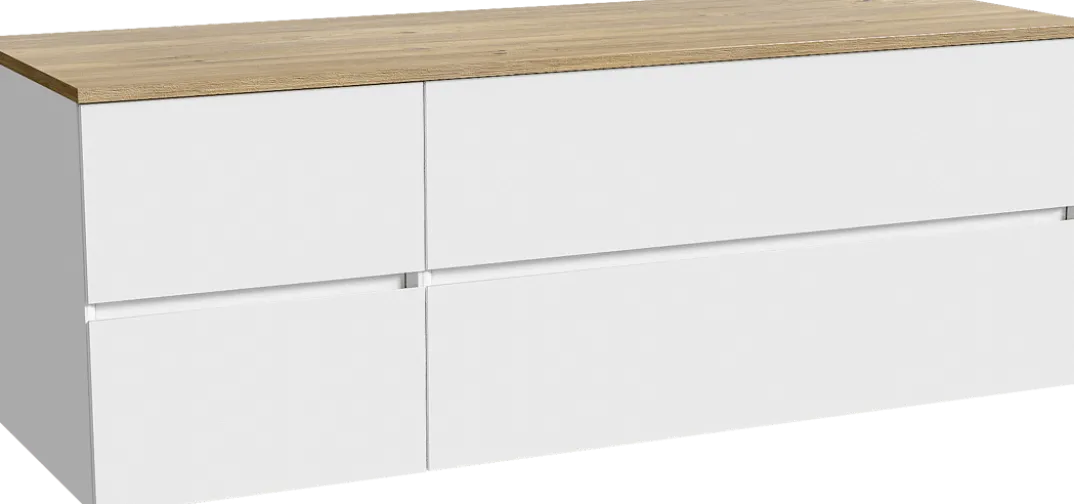 Storke Edge badkamermeubel met Panton wastafelblad voor waskom(men)