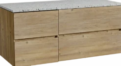 Storke Edge badkamermeubel met Tavola wastafelblad voor waskom(men)