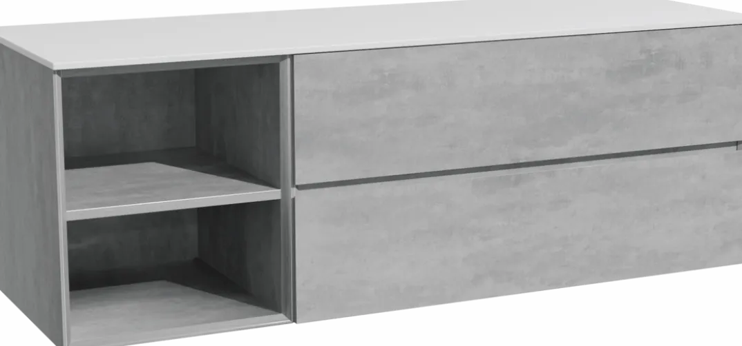 Storke Edge badkamermeubel met Tavola wastafelblad voor waskom(men)