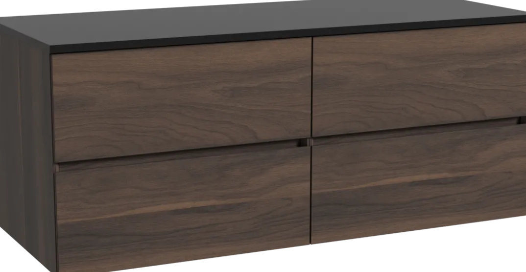 Storke Edge badkamermeubel met Panton wastafelblad voor waskom(men)