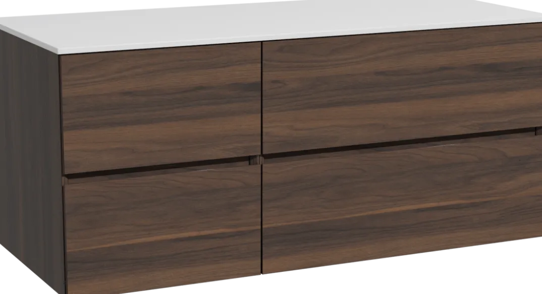 Storke Edge badkamermeubel met Tavola wastafelblad voor waskom(men)