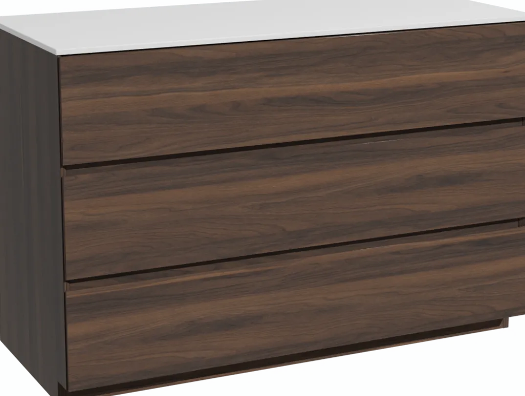 Storke Edge badkamermeubel met Tavola wastafelblad voor waskom(men)