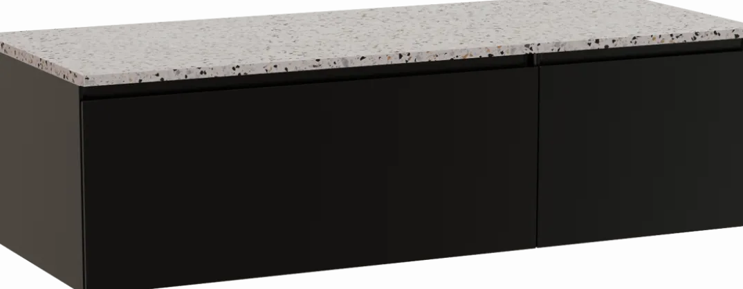 Storke Edge badkamermeubel met Tavola wastafelblad voor waskom(men)