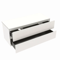 Storke Edge badkamermeubel met Tavola wastafelblad voor waskom(men)