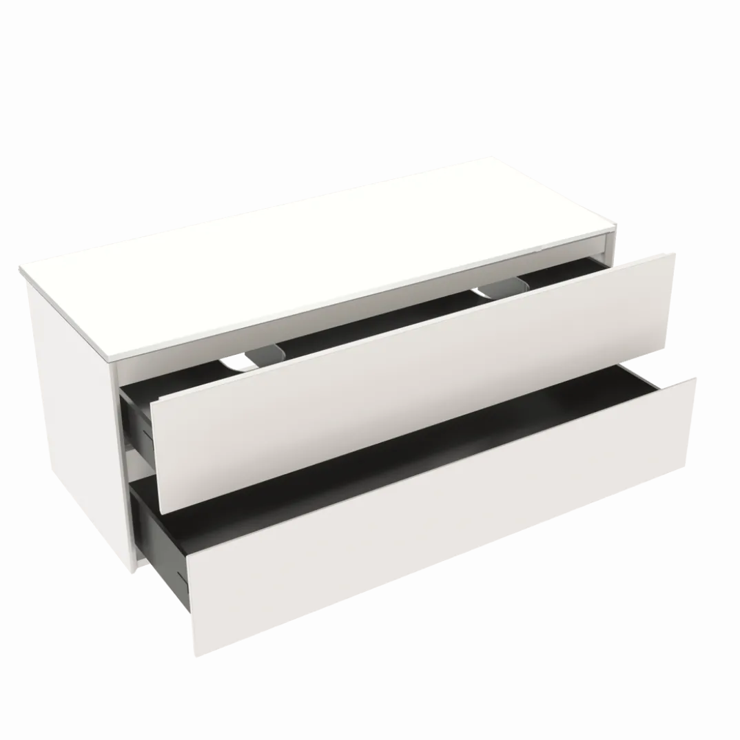 Storke Edge badkamermeubel met Tavola wastafelblad voor waskom(men)