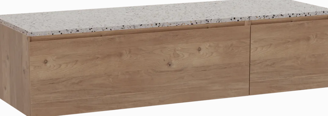 Storke Edge badkamermeubel met Tavola wastafelblad voor waskom(men)
