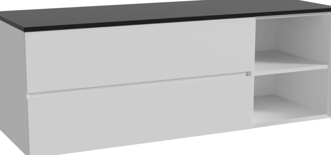 Storke Edge badkamermeubel met Panton wastafelblad voor waskom(men)