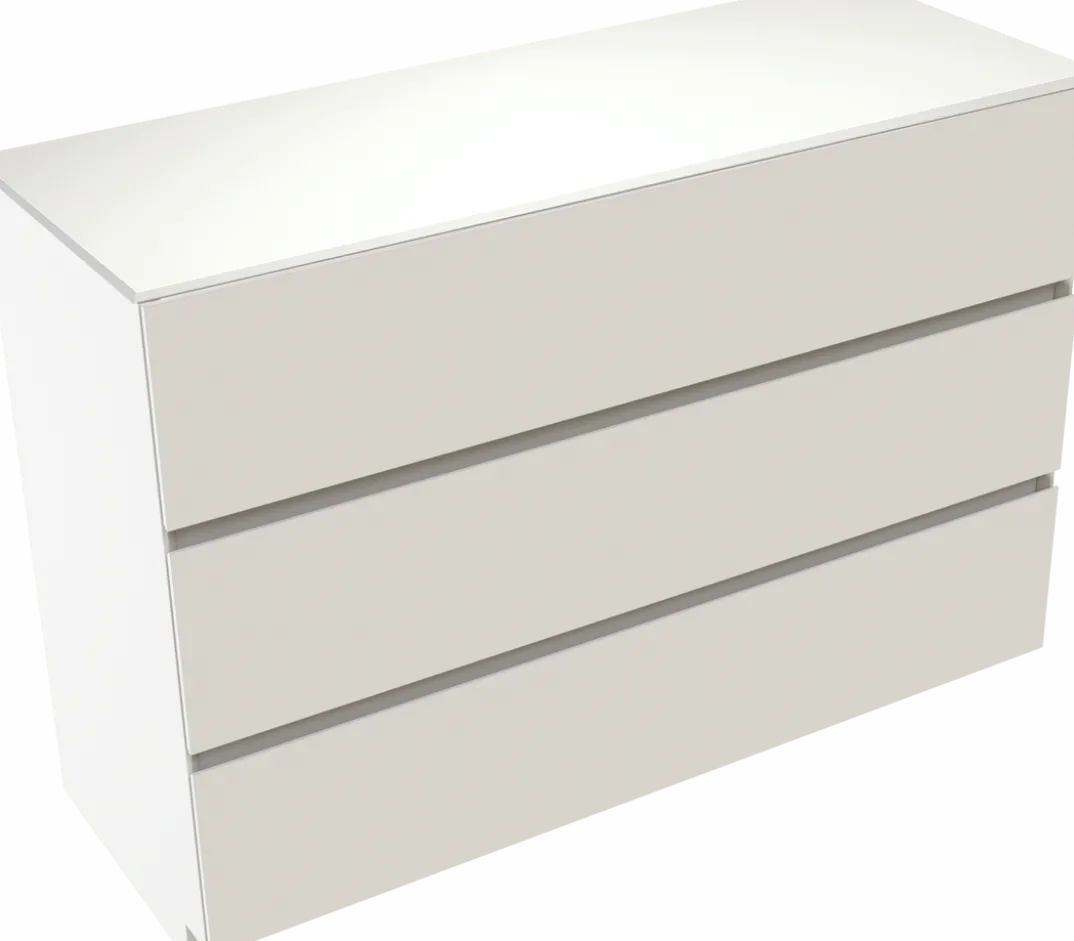 Storke Edge badkamermeubel met Tavola wastafelblad voor waskom(men)