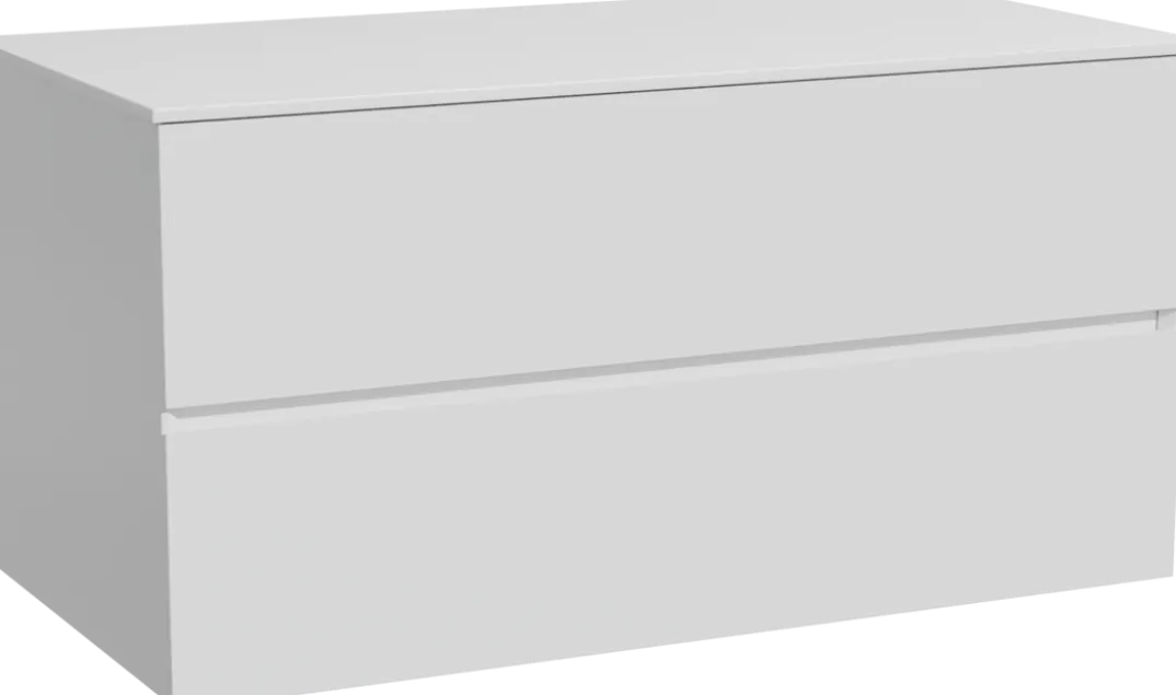 Storke Edge badkamermeubel met Tavola wastafelblad voor waskom(men)