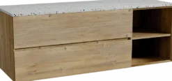 Storke Edge badkamermeubel met Tavola wastafelblad voor waskom(men)