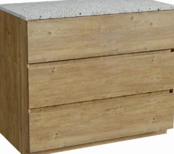 Storke Edge badkamermeubel met Tavola wastafelblad voor waskom(men)