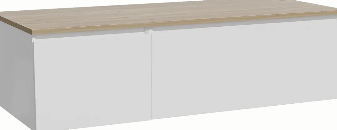 Storke Edge badkamermeubel met Panton wastafelblad voor waskom(men)
