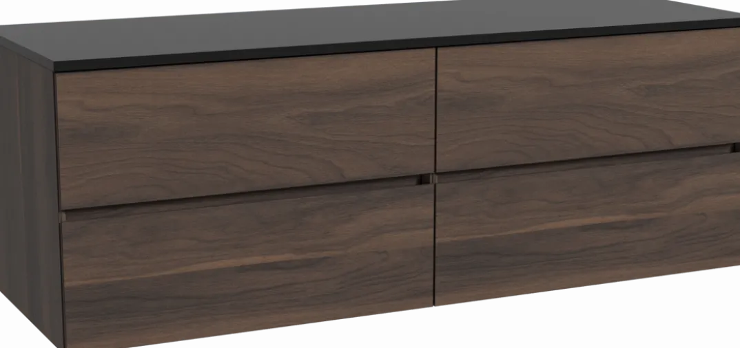 Storke Edge badkamermeubel met Panton wastafelblad voor waskom(men)