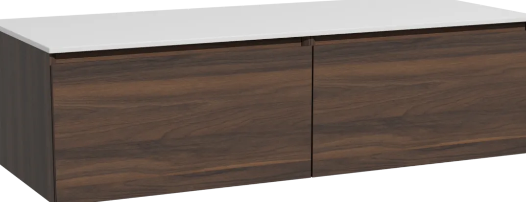 Storke Edge badkamermeubel met Tavola wastafelblad voor waskom(men)