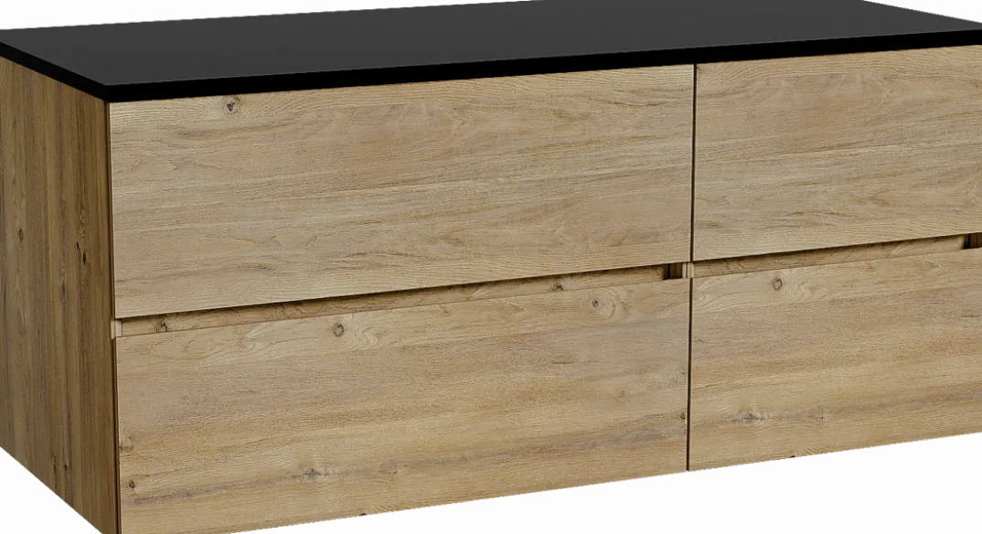 Storke Edge badkamermeubel met Panton wastafelblad voor waskom(men)