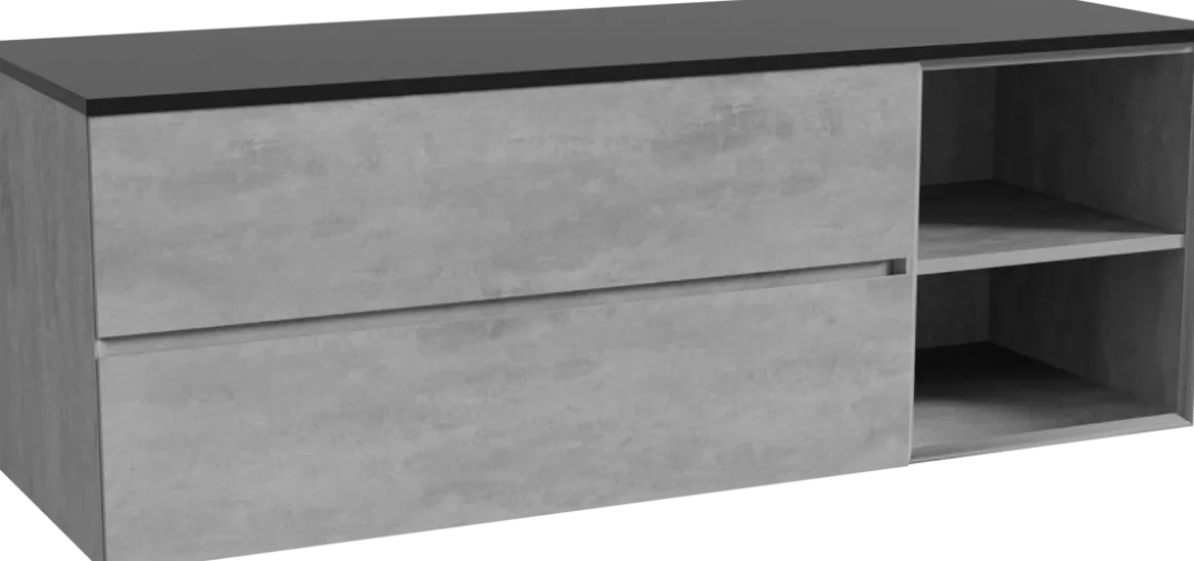 Storke Edge badkamermeubel met Panton wastafelblad voor waskom(men)