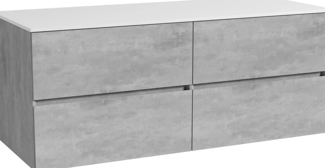 Storke Edge badkamermeubel met Tavola wastafelblad voor waskom(men)