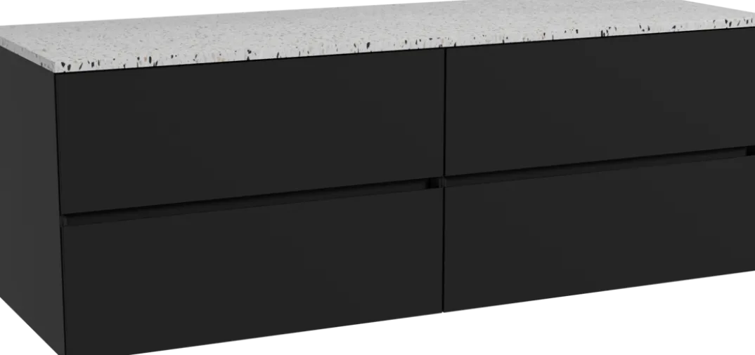 Storke Edge badkamermeubel met Tavola wastafelblad voor waskom(men)