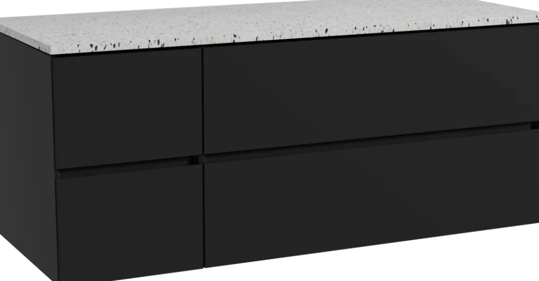 Storke Edge badkamermeubel met Tavola wastafelblad voor waskom(men)