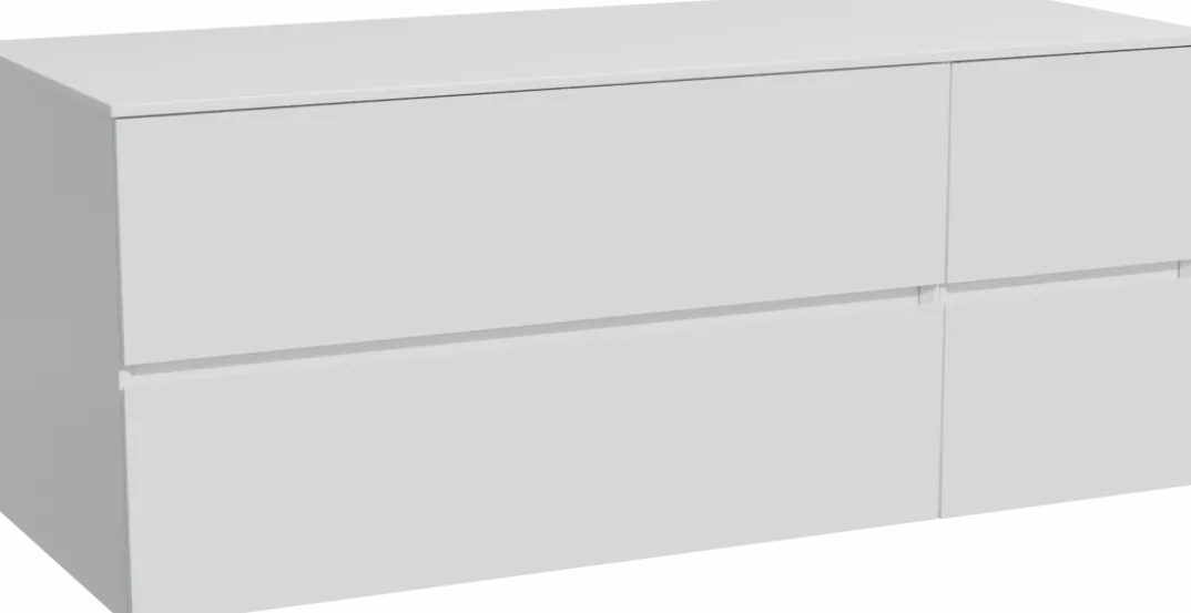 Storke Edge badkamermeubel met Tavola wastafelblad voor waskom(men)