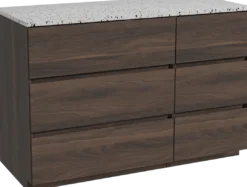 Storke Edge badkamermeubel met Tavola wastafelblad voor waskom(men)