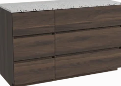 Storke Edge badkamermeubel met Tavola wastafelblad voor waskom(men)