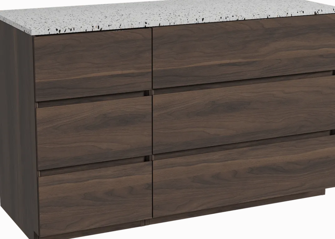 Storke Edge badkamermeubel met Tavola wastafelblad voor waskom(men)