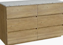Storke Edge badkamermeubel met Tavola wastafelblad voor waskom(men)