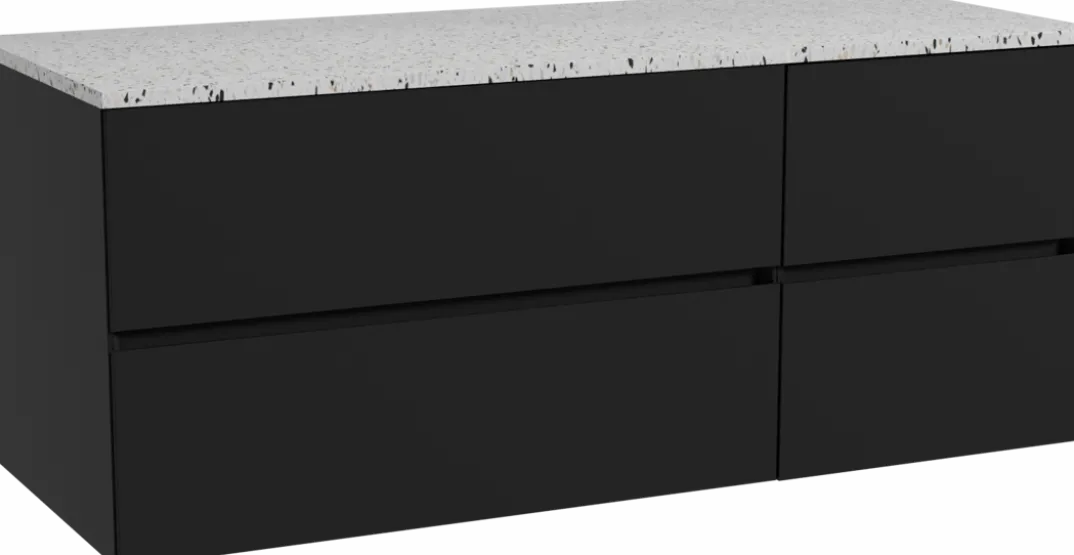 Storke Edge badkamermeubel met Tavola wastafelblad voor waskom(men)