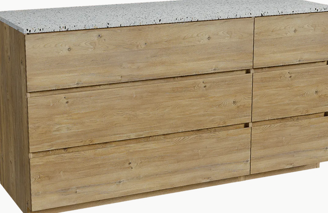 Storke Edge badkamermeubel met Tavola wastafelblad voor waskom(men)