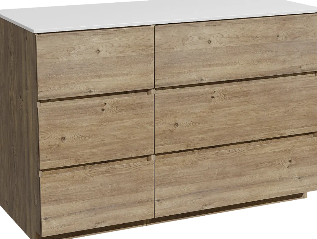 Storke Edge badkamermeubel met Tavola wastafelblad voor waskom(men)