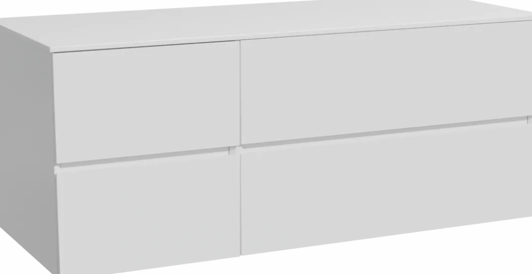 Storke Edge badkamermeubel met Tavola wastafelblad voor waskom(men)