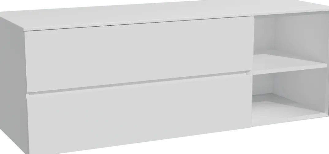 Storke Edge badkamermeubel met Tavola wastafelblad voor waskom(men)