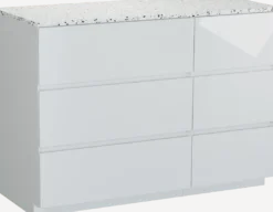 Storke Edge badkamermeubel met Tavola wastafelblad voor waskom(men)