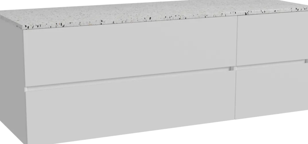 Storke Edge badkamermeubel met Tavola wastafelblad voor waskom(men)