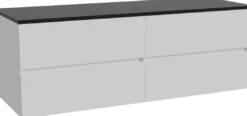 Storke Edge badkamermeubel met Panton wastafelblad voor waskom(men)