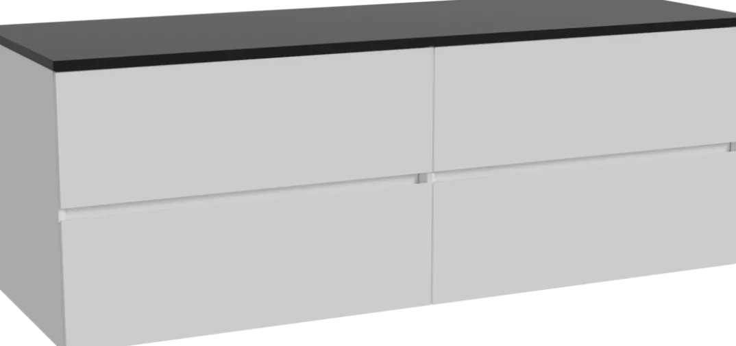 Storke Edge badkamermeubel met Panton wastafelblad voor waskom(men)