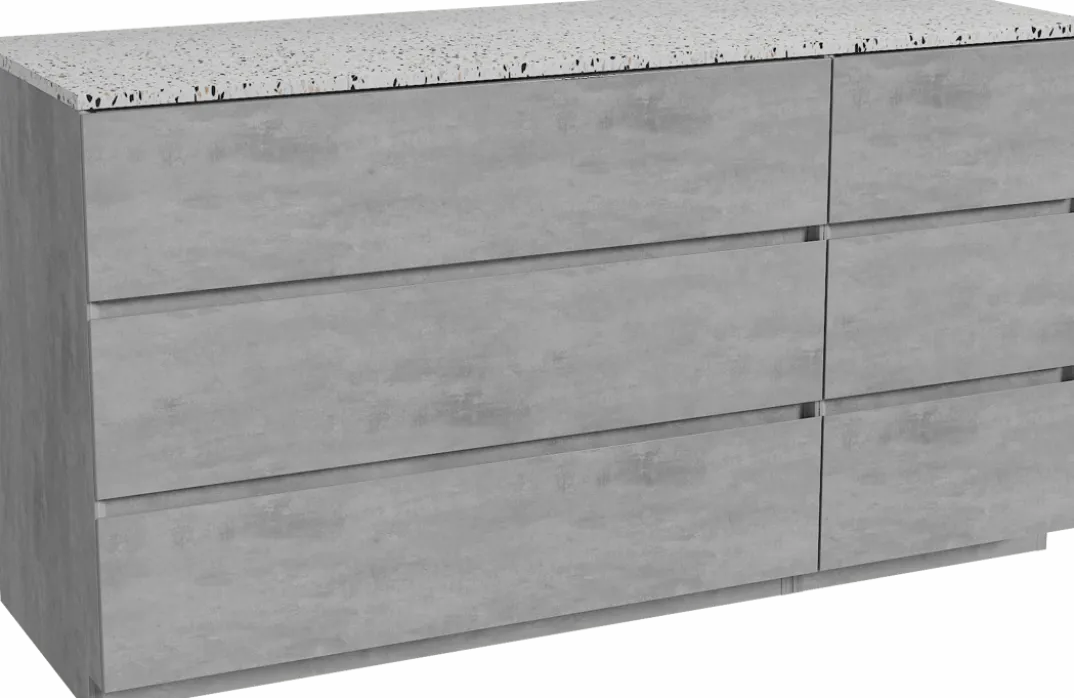 Storke Edge badkamermeubel met Tavola wastafelblad voor waskom(men)