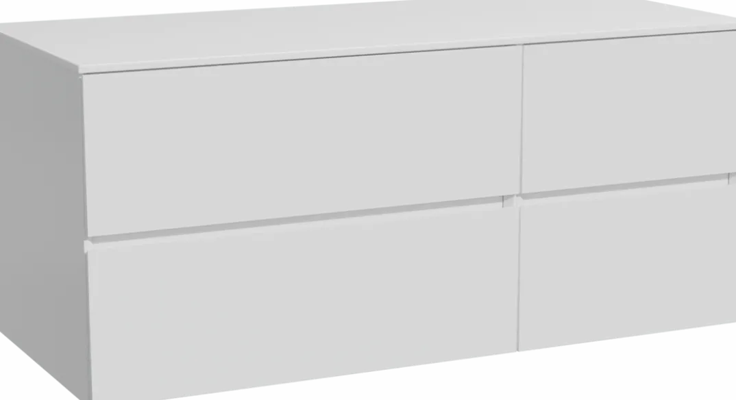 Storke Edge badkamermeubel met Tavola wastafelblad voor waskom(men)