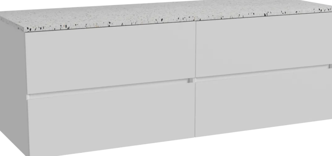 Storke Edge badkamermeubel met Tavola wastafelblad voor waskom(men)