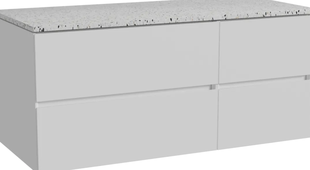 Storke Edge badkamermeubel met Tavola wastafelblad voor waskom(men)
