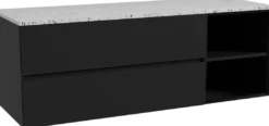 Storke Edge badkamermeubel met Tavola wastafelblad voor waskom(men)