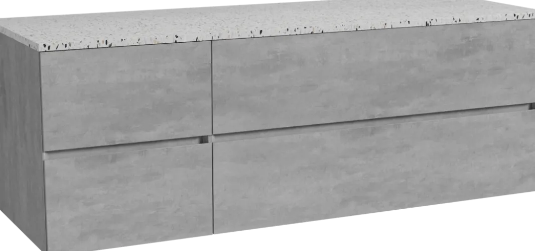 Storke Edge badkamermeubel met Tavola wastafelblad voor waskom(men)
