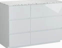 Storke Edge badkamermeubel met Tavola wastafelblad voor waskom(men)