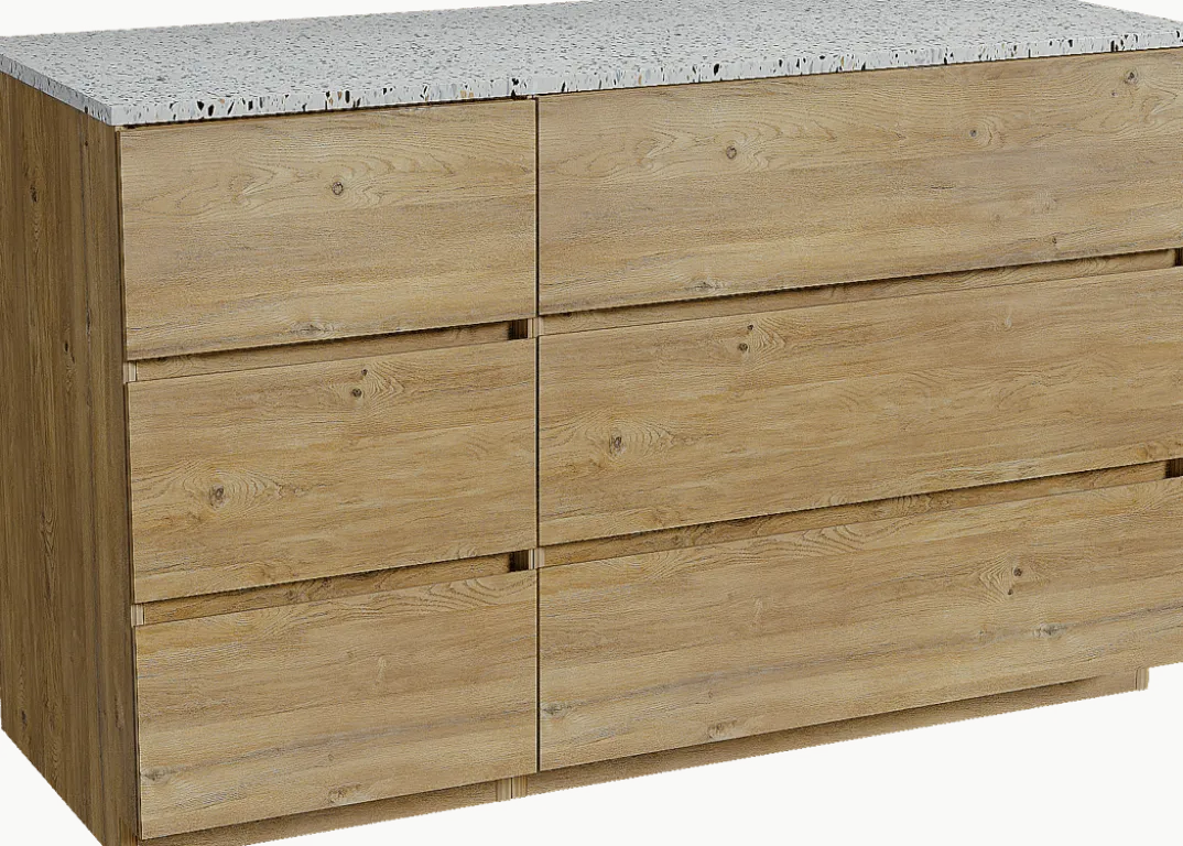 Storke Edge badkamermeubel met Tavola wastafelblad voor waskom(men)