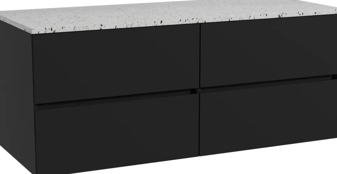 Storke Edge badkamermeubel met Tavola wastafelblad voor waskom(men)